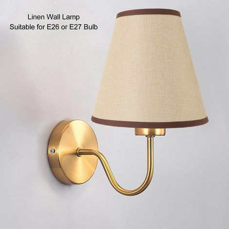 Aplique de pared moderno de lino para salón, dormitorio o pasillo: iluminación esencial en tejido natural. (1/5)