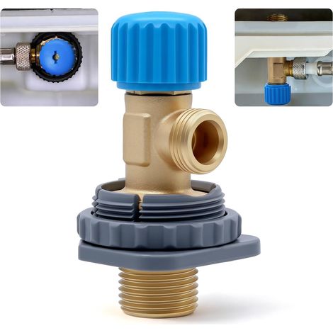 Réservoir de chasse d'eau Vanne d'angle 3/8" Valve d'arrêt Raccord universel Réservoir de chasse d'eau Pièces de rechange Compatible avec les modèles 21245 8. 240269001. K12088. 240.269.00 (1/5)