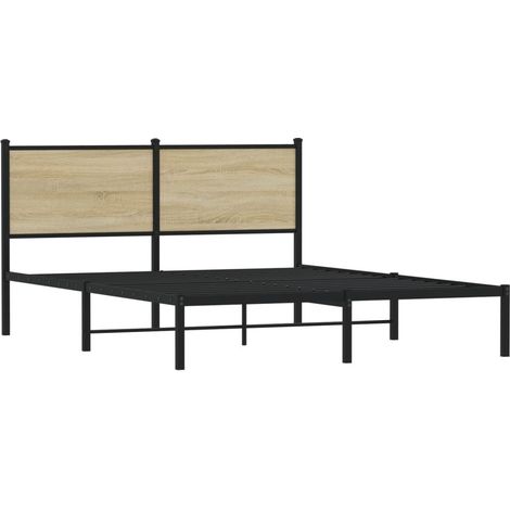 Metallbett ohne Matratze Sonoma-Eiche 140x200 cm vidaXL (1/5)