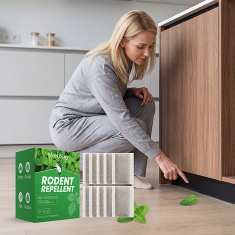 Mouse repellent bag for everyday indoor and outdoor use, including living room, kitchen, and furniture, preventing chewing and rodent damage. Fresh, portable, and suitable for all needs. -- 10 pieces (1/5)