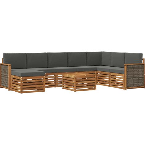 Outdoor Sofa Set with Cushion 7 pcs Natural and Anthracite vidaXL (1/5)