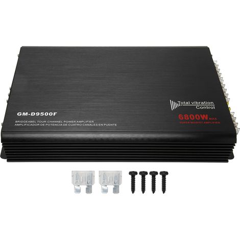 Amplificateur audio voiture 6800W 4 canaux alliage aluminium ampli subwoofer haut-parleur 12V (1/5)