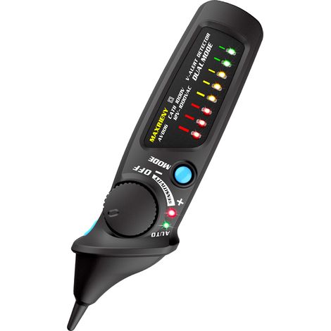 Détecteur de tension alternative bimode 12 V/48 V à 1 000 V – Testeur de circuit – Stylo de test de tension alternative sans contact avec fonction lampe de poche (1/5)