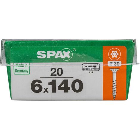 Spax Universalschrauben 6.0 x 140 mm TX 30 Senkkopf - 20 Stk. Holzschrauben (1/3)