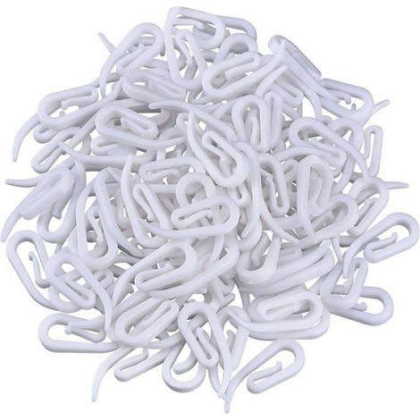 Crochets pour rideaux - - 28x12mm - 200 pièces - Plastique - Blanc (1/5)
