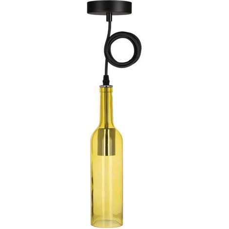Luminaire bouteille de vin - BOUTEILLE - Verre ambré - Culot E27 - Garantie 2 ans