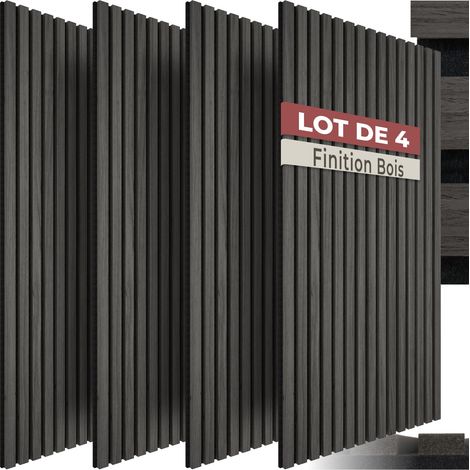 Lot de 4 panneaux acoustiques 60 x 120 2,1cm chêne noir