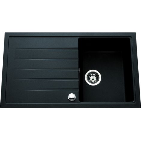 Waschbecken ANCOLINE - 1 Becken und 1 Abtropfblech - 860x500mm Schwarz