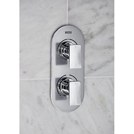 Bristan Mpiv2 Shcdiv SS eclat metallique Pivot 2 encastre double valve de controle et inverseur, Chrome/Argent