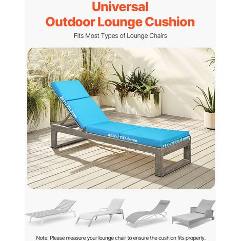 Coussin de Bain de Soleil, 183x53,3 cm, Coussin de Chaise Longue Jardin, Lot de 2, Imperméable Épais Résistant à Décoloration, avec… (1/5)