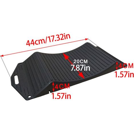 Jeu de 2 cales de pneu XL pour prévenir l'ovalisation – capacité de charge 3,5 tonnes – 440 x 200 mm – antidérapantes, empêchent la formation de méplats (1/2)