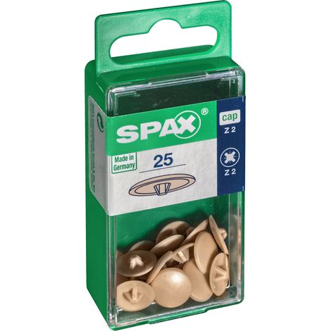 Spax Abdeckkappen beige zum stecken (kreuz)- 25 Stk. Abdeckkappen (1/4)