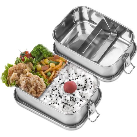 Jiubiaz 800 ml + 1200 ml + 1400 ml: fiambrera de acero inoxidable, sin BPA, resistente y reutilizable (1/5)