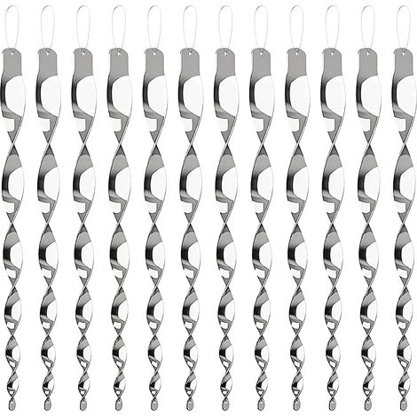 Rotierender, reflektierender Vogelschutz – PVC-Spiralstab mit Aufhängering – Für Garten, Zaun, Dach, Terrasse – 12 Stück (1/5)