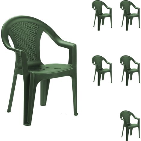 6 Stück Stapelstuhl Ischia Rattan-Optik Grün-MISC128VE-6 (1/2)