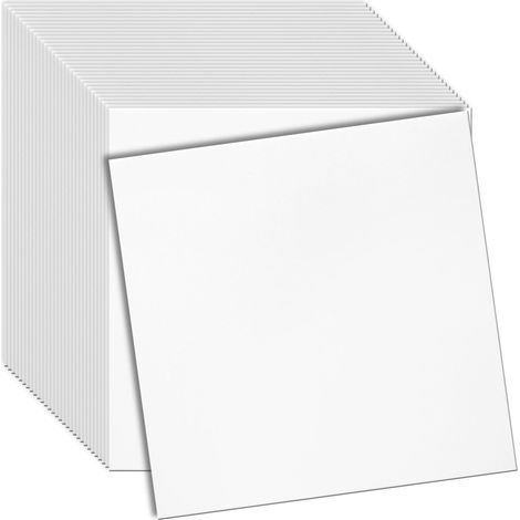 Panneaux De Plafond 3D En Polystyrène, Surface Lisse Sans Motif, Revêtement De Plafond Pour Salon Et Chambre, 50 x 50 cm, 32 Pièces, Blanc