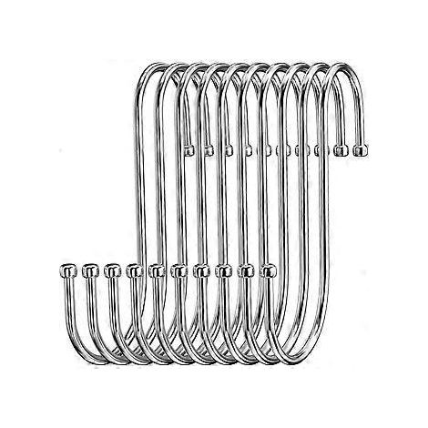 Edelstahl-S-Haken, S-Haken, Schwerlast-Metallhaken, Doppelhaken zum Aufhängen von Tassen, Kleidung, Töpfen und Schüsseln (20 Stück)