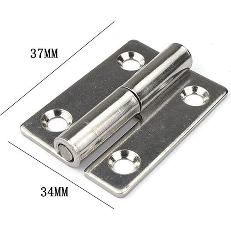 Set di 6 cerniere per porte interne ed esterne rimovibili in acciaio inox 304, 3,8 cm (1/4)
