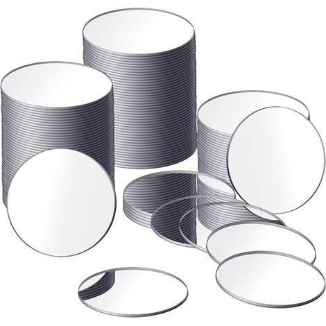 Lot de 25 Miroirs Ronds Adhésifs 7,6 cm pour Loisirs Créatifs et Décoration