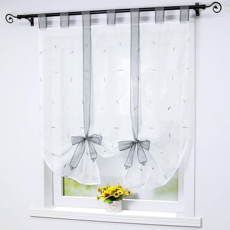 Stores romains avec corde Stores relevables LxH60x140cm Gris argent, 1pcs Rideaux - Rainbow (1/2)