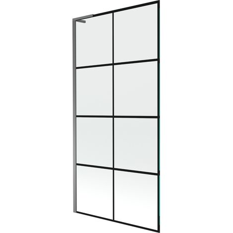 Mexen Next L Duschwand 1-flügelig 90 x 150 cm, schwarzes Muster, Gun Metal - 895-090-000-03-77-95 (1/5)