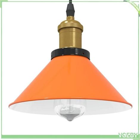 4103448 Lampe suspendue réglable hauteur E27 orange brillant métal (1/5)