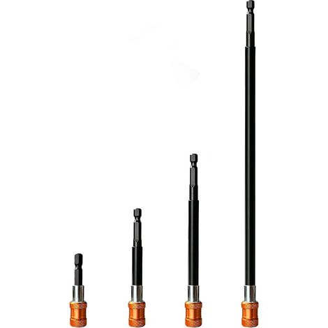 Lot de 4 embouts de tournevis à tige hexagonale à changement rapide avec manchon en aluminium (1/5)