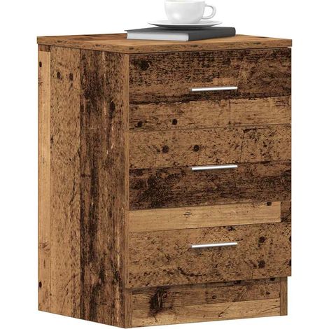 Nachttische 2 Stk. Altholz-Optik 38x35x55 cm Holzwerkstoff