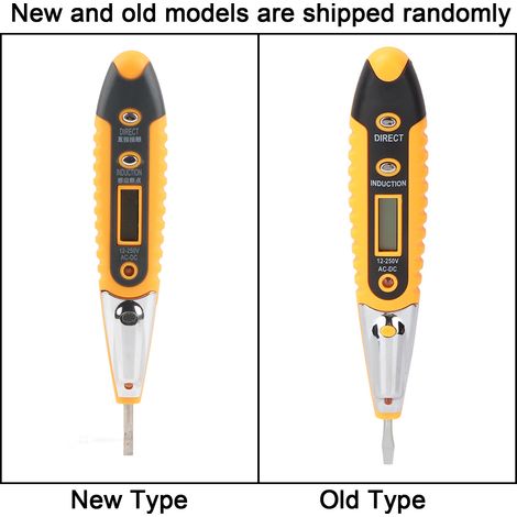 AC-2 Teststift, Multifunktionales AC/DC 12-250V Elektroprüfgerät, LCD-Bildschirm, gelber Teststift. (1/5)