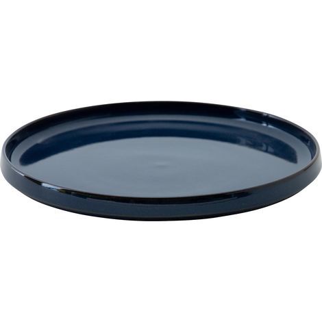 Plateau de fleurs en céramique bleu de 21 cm de diamètre extérieur, adapté aux bacs à fleurs intérieurs et extérieurs, 1 pièce (1/5)