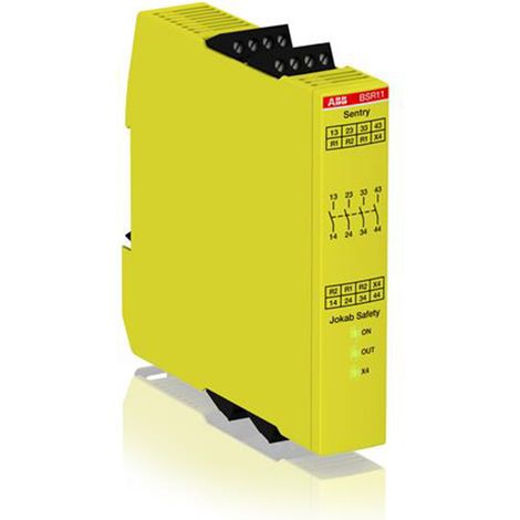 Relais de sécurité ABB Jokab BSR11, 24V c.c., 1 canal, 4 contacts de sécurité ( Prix pour 1 )