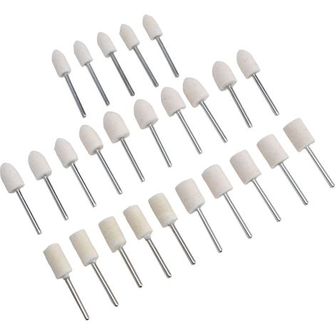 25 pièces de roue de polissage en feutre, embouts de polissage en laine, tête de meuleuse, accessoire pour perceuse rotative (1/5)