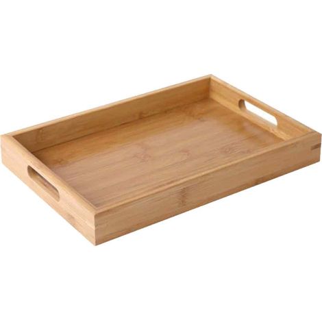 Plateau en bambou, plateau à thé rectangulaire, service à thé Kung Fu en bois massif, plateau à eau, plateau à pain en bois, assiette en bois (1/5)