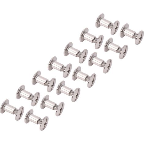 Rivets à vis M3.5, tête plate ronde, 4,5 x 6 x 9 mm, lot de 50, pour cuir PU et loisirs créatifs, en acier inoxydable et alliage. (1/5)