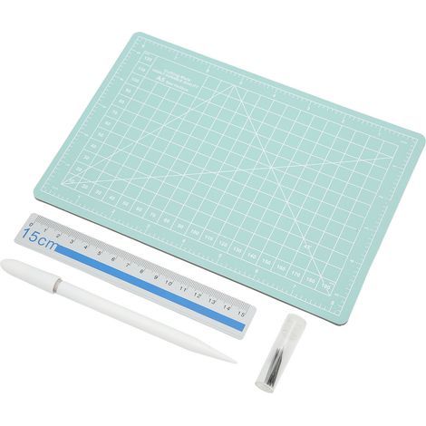 Tragbares Skalpell-Set zum Basteln, Gravieren und Schneiden, inklusive Aluminiumlineal, A5-Schneidematte und 12 Klingen (1/5)