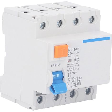 Leitungsschutzschalter (Fehlerstromschutzschalter) mit Überstromschutz, 3P+N, 25 A, 400 V (1/5)
