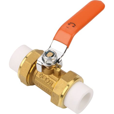 Vanne à bille en laiton avec raccord double thermofusible PPR 3/4" BSP DN20 (1/5)