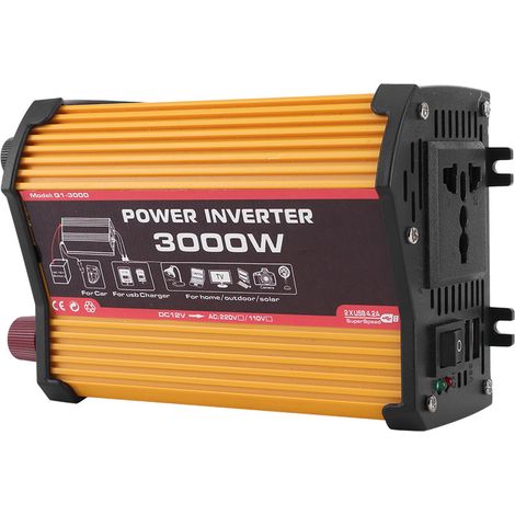 Kfz-Wechselrichter mit zwei USB-Anschlüssen, 300 W, Auto-Stromwandler, modifizierter Sinuswellenadapter (1/5)