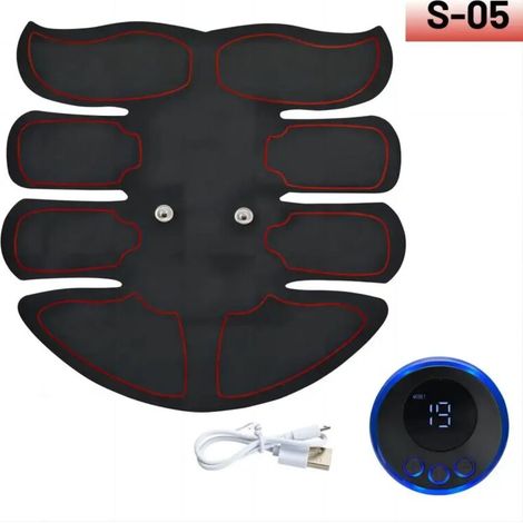 Abdominal electrical muscle stimulation (EMS) device, muscle toner, massager for abs and hips, for weight loss and body shaping, ideal for