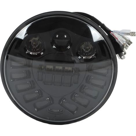 Phare de moto 7 pouces, 6000K, 3000lm, rond, feux de route/croisement, blanc, 12V, 80W (1/5)