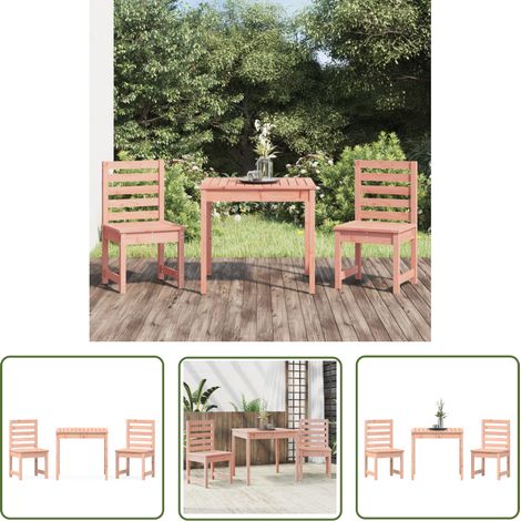 The Living Store Ensemble de bistrot de jardin 3 pcs bois massif Douglas - Meubles De Jardin - Salon De Jardin - Set De Bistrot - Mobilier Extérieur - Table Bistrot (1/5)