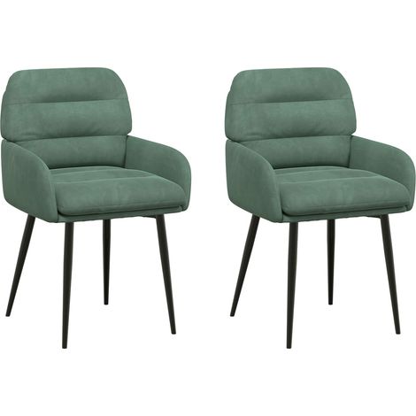 Sedie da pranzo 2 pcs Velluto (V) Verde Mare 59 x 59,5 x 90 cm vidaXL (1/5)