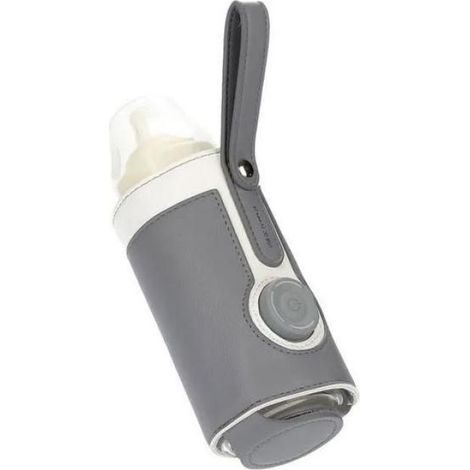 Chauffe-biberon portable USB réglable, sac isotherme, 3 températures, compatible 55-80mm, pour voiture, voyage, gris foncé (1/5)