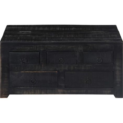 Maison Exclusive - Tavolino da Salotto Nero 65x65x30 cm in Legno Massello di Mango