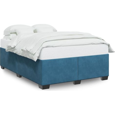 Lit double,Lit adulte,Cadre de lit sans matelas bleu 160x200 cm velours CFW3825440 (1/5)