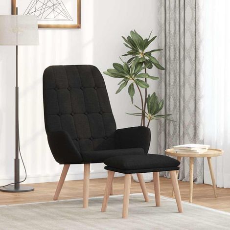 Teenpull – Relaxsessel mit Hocker Schwarz Stoff (1/5)