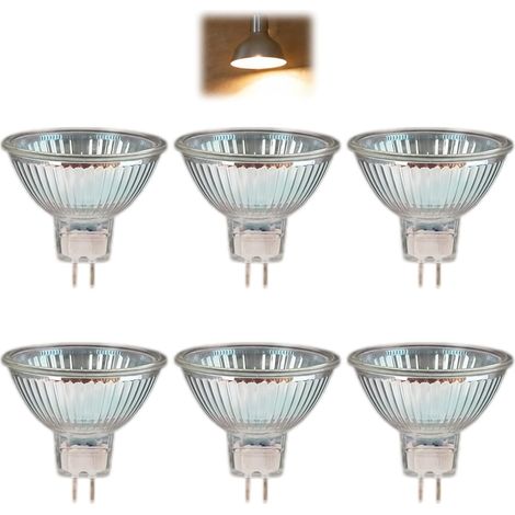 6er-Pack MR16 GU5.3 Halogenlampen, 20 W, 12 V, dimmbar, 2700 K warmweiß, 280 lm, 35° Abstrahlwinkel, für Innenbeleuchtung, langlebig, für Zuhause und Büro (1/5)