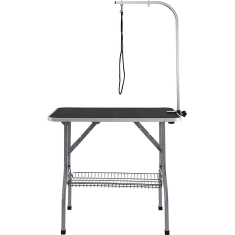 Mophorn Brazo para mesa de aseo de mascotas  con abrazadera, 915 x 610 mm, plegable para perros medianos y pequeños, soporte para sentarse gratuito, rodamiento de 149,7 kg