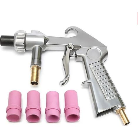 Machine de sablage pneumatique, souffleur de sable, pistolet à air comprimé, buses de sablage 4,5 mm / 5 mm / 6 mm / 7 mm, kit de buses en céramique (1/5)