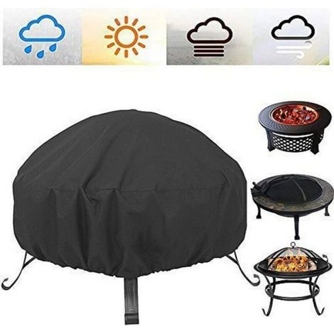 Housse de Barbecue - Oxford 210D - Imperméable UV - Pour Brasero Rond - 85 x 40 cm (1/5)